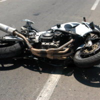 Motorcycle on its side Motorcycle on its side