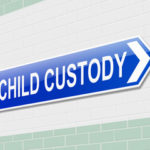 Blue child custody sign Blue child custody sign