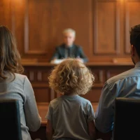 child-sits-between-parents-in-courtroom-facing-judge